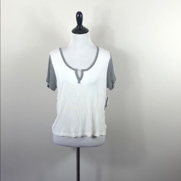 BP Baby Tee Contrast Sleeve Shrunken Top - Picture 9 of 9